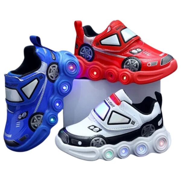 Tênis Infantil Com Luzinha Velcro Masculino