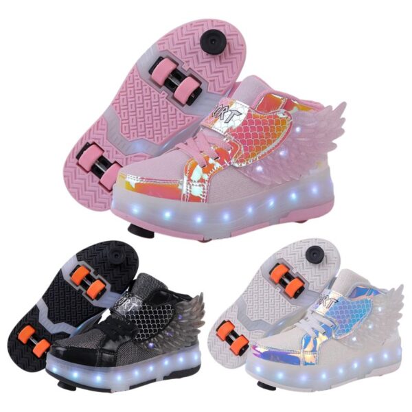 Tênis Infantil de Rodinha com Luz LED Recarregável Sport