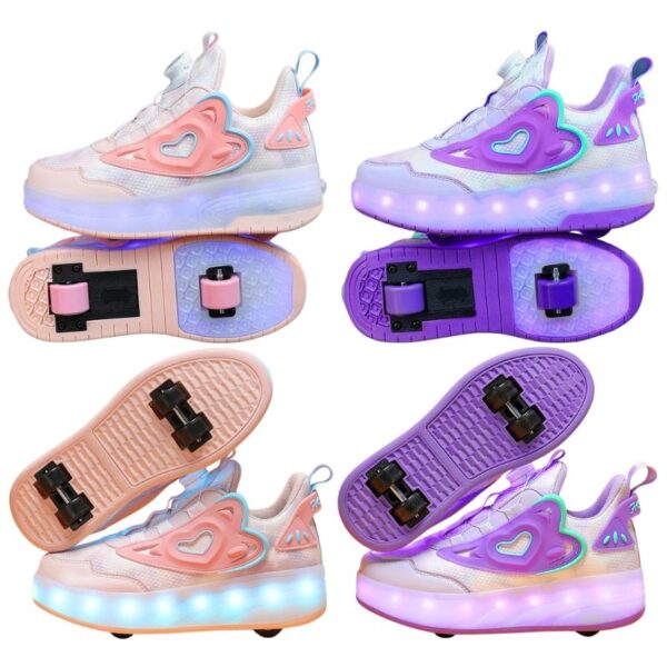 Tênis Infantil Feminino Rodinha com Luz LED