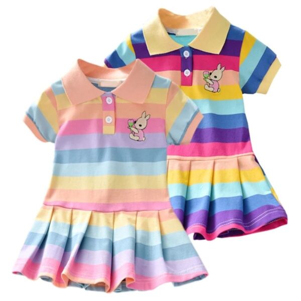 Vestido infantil Verão Arco-íris